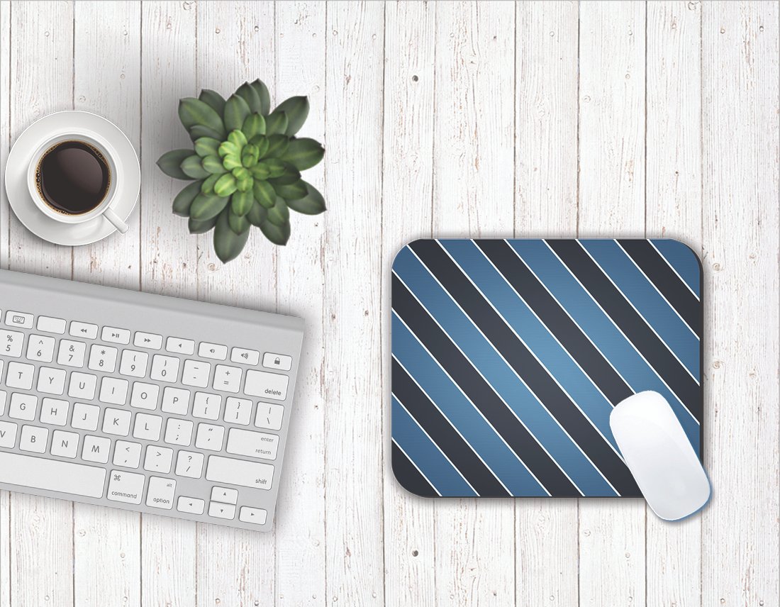 Fantaboy Blue Black Stripe Print Mouse Pad